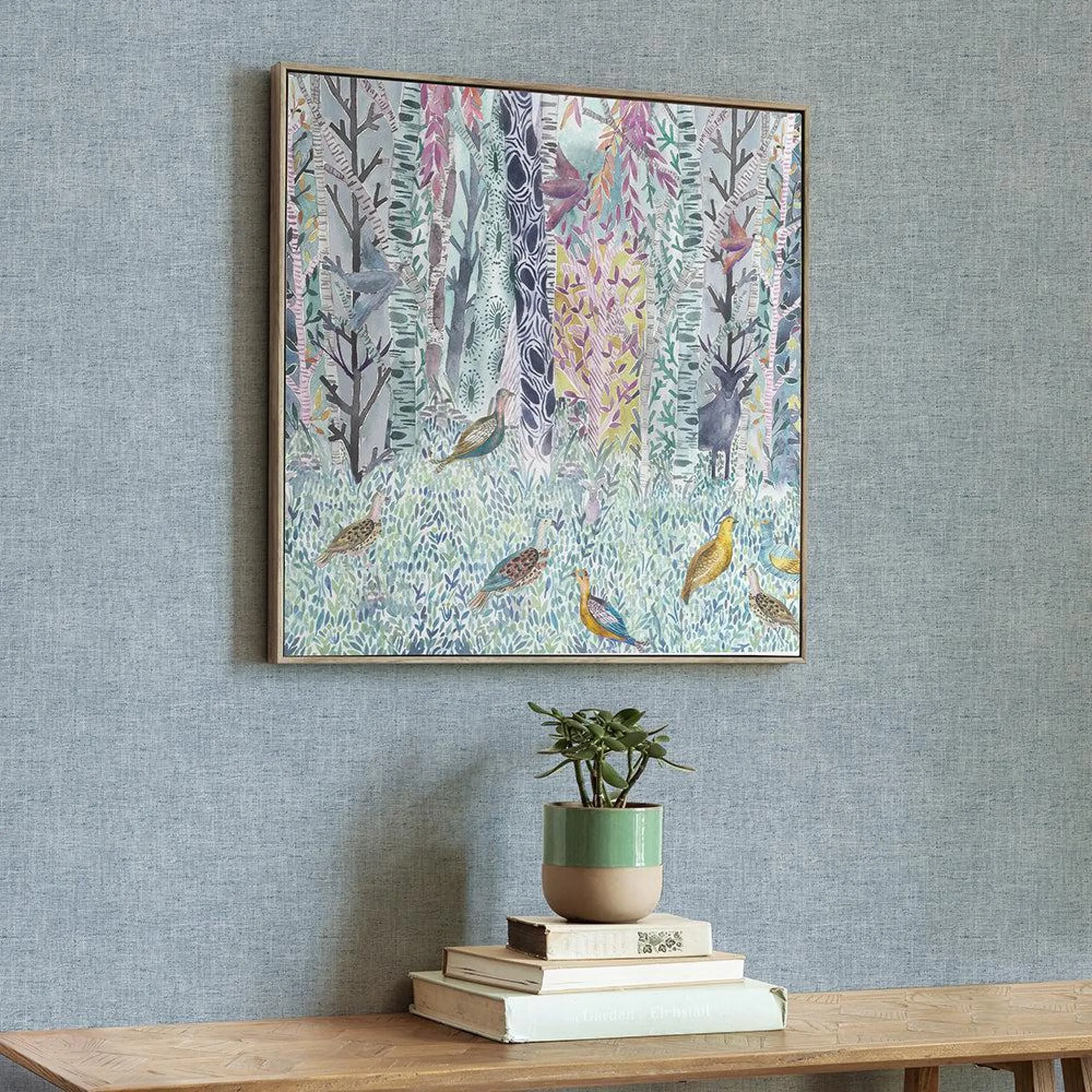 Whimsical Tale Framed Canvas - Stone