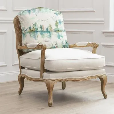 Wilderness Oak and Topaz Printed Florence Armchair - Green image