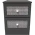 2 Drawer Bedside Cabinet - Black Ash, Rattan