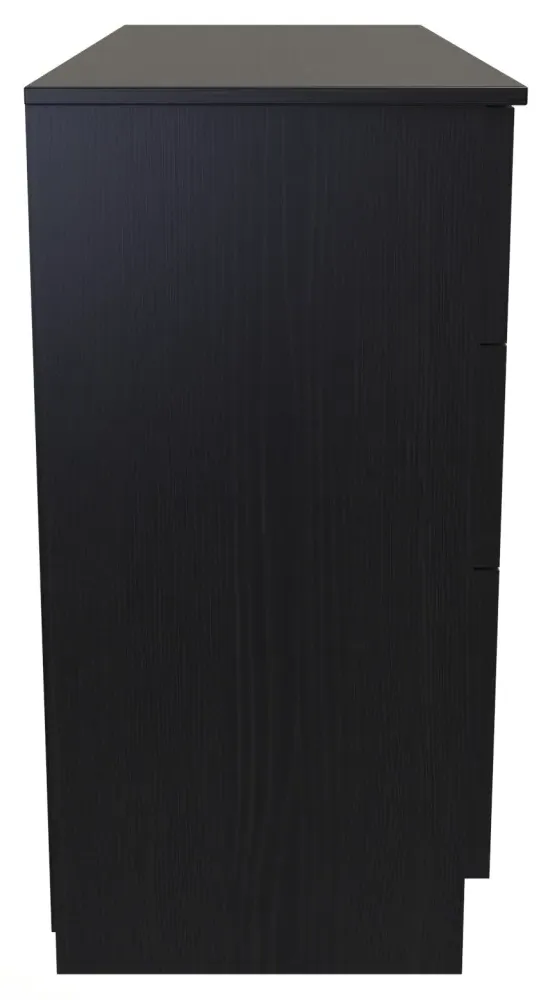 6 Drawer Midi Chest - Black Ash, Rattan