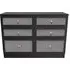 6 Drawer Midi Chest - Black Ash, Rattan