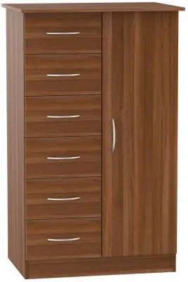 Avon 1 Door Midi Wardrobe - Noche Walnut