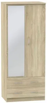 Avon 2 Door Combi Wardrobe with Mirror - Bardolino image