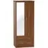 Avon 2 Door Combi Wardrobe with Mirror - Noche Walnut