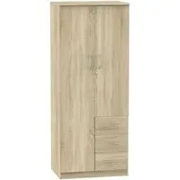 Avon 2 Door Wardrobe with 3 Drawers - Bardolino