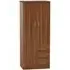 Avon 2 Door Wardrobe with 3 Drawers - Noche Walnut
