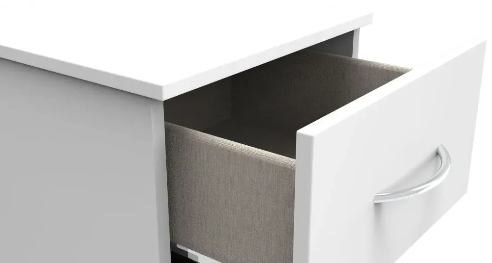 Avon 2 Drawer Bedside Cabinet - White