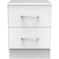 Avon 2 Drawer Bedside Cabinet - White