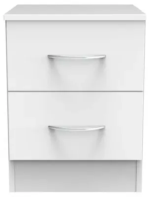 Avon 2 Drawer Bedside Cabinet - White image