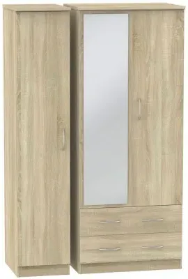 Avon 3 Door Combi Wardrobe with Mirror and Drawers - Bardolino