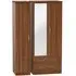 Avon 3 Door Combi Wardrobe with Mirror and Drawers - Noche Walnut