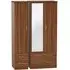 Avon 3 Door Wardrobe with Mirror - Noche Walnut