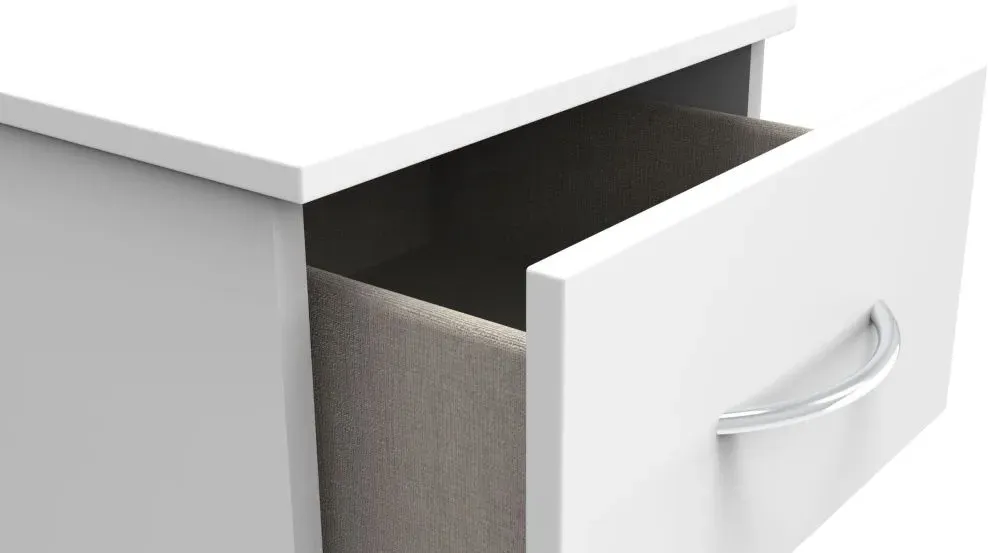 Avon 3 Drawer Bedside Cabinet - White