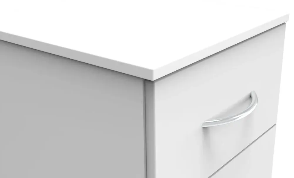 Avon 3 Drawer Bedside Cabinet - White