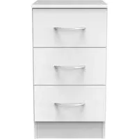 Avon 3 Drawer Bedside Cabinet - White
