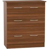 Avon 3 Drawer Deep Chest - Noche Walnut