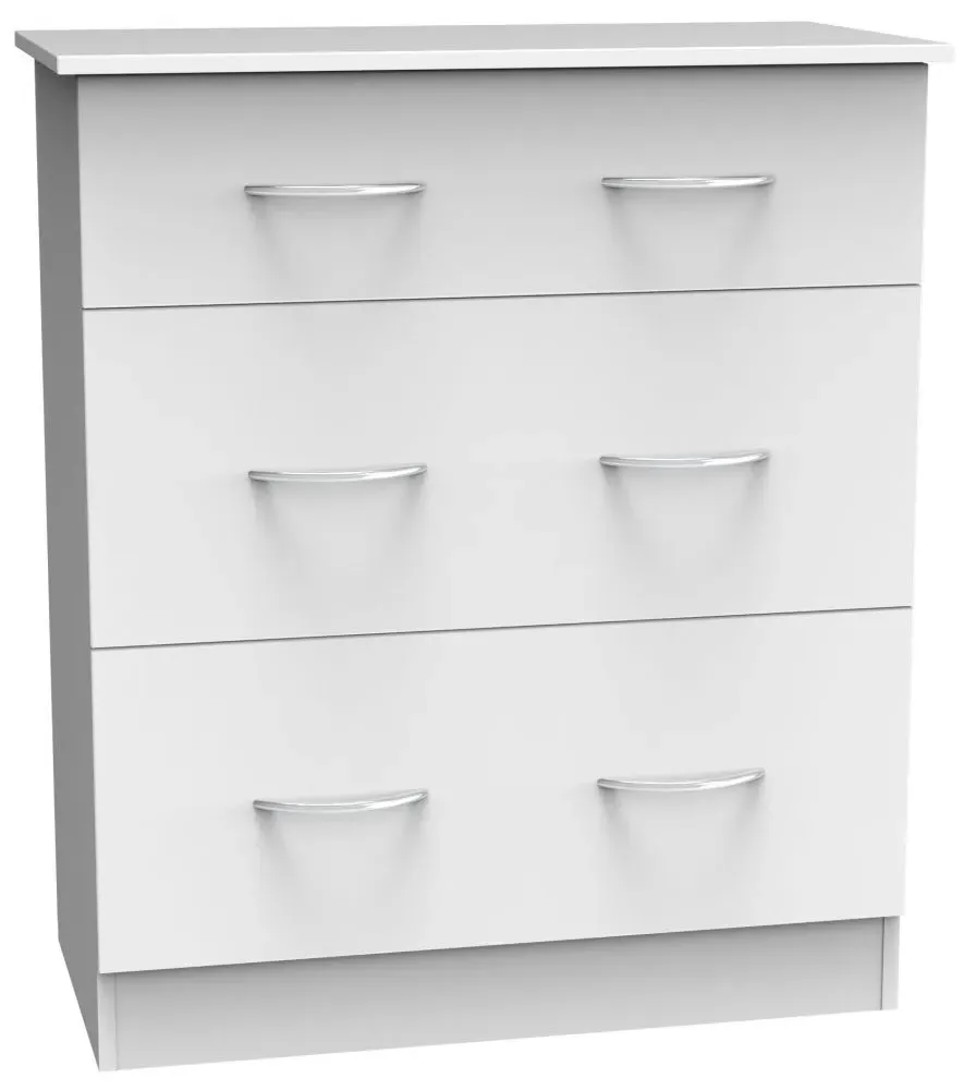 Avon 3 Drawer Deep Chest - White