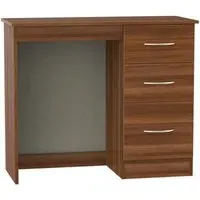 Avon 3 Drawer Single Dressing Table - Noche Walnut