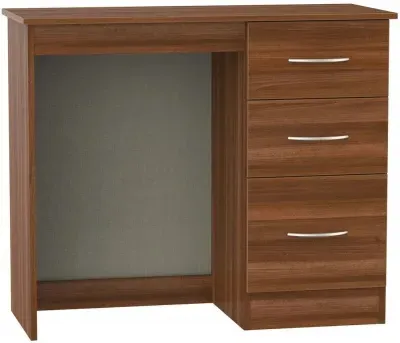 Avon 3 Drawer Single Dressing Table - Noche Walnut