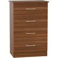 Avon 4 Drawer Midi Chest - Noche Walnut