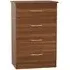 Avon 4 Drawer Midi Chest - Noche Walnut