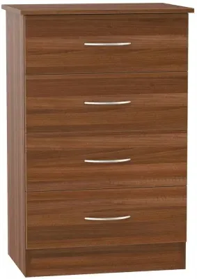 Avon 4 Drawer Midi Chest - Noche Walnut