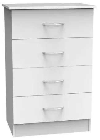 Avon 4 Drawer Midi Chest - White