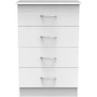 Avon 4 Drawer Midi Chest - White