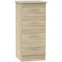 Avon 4 Drawer Narrow Chest - Bardolino Oak