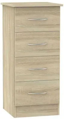 Avon 4 Drawer Narrow Chest - Bardolino Oak image
