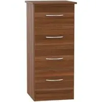 Avon 4 Drawer Narrow Chest - Noche Walnut