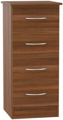 Avon 4 Drawer Narrow Chest - Noche Walnut