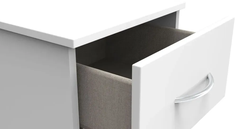 Avon 4 Drawer Narrow Chest - White