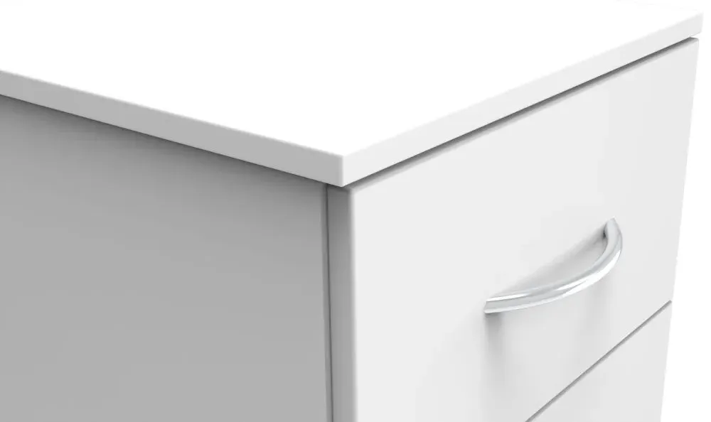 Avon 4 Drawer Narrow Chest - White