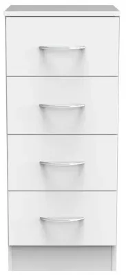 Avon 4 Drawer Narrow Chest - White image