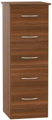 Avon 5 Drawer Narrow Chest - Noche Walnut image