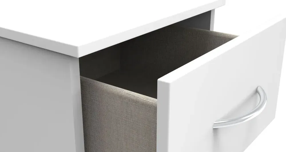 Avon 5 Drawer Narrow Chest - White