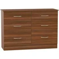 Avon 6 Drawer Midi Chest - Noche Walnut