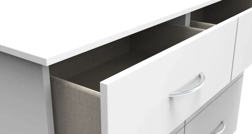 Avon 6 Drawer Midi Chest - White