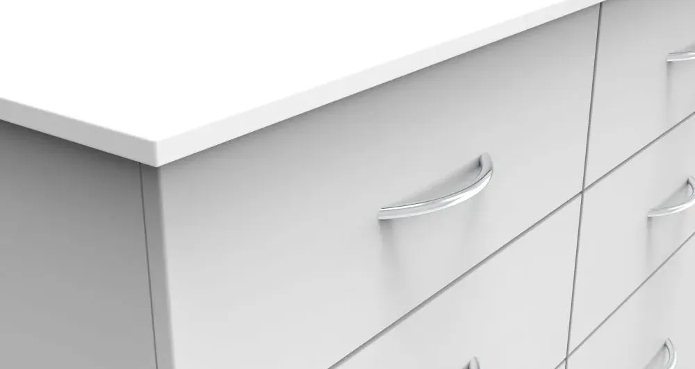Avon 6 Drawer Midi Chest - White