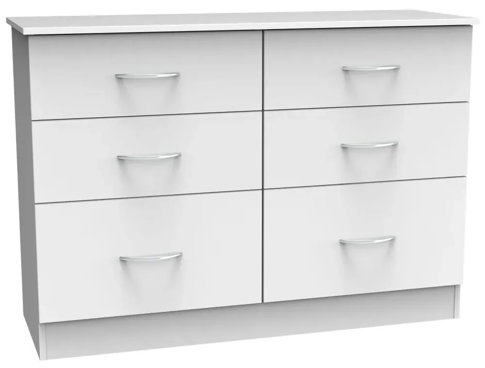 Avon 6 Drawer Midi Chest - White