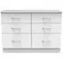 Avon 6 Drawer Midi Chest - White
