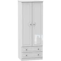 Balmoral 2 Door 2 Drawer Tall Wardrobe - White Gloss