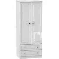 Balmoral 2 Door Wardrobe with Drawers - White