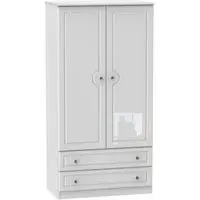 Balmoral 2 Door Wardrobe with Drawers - White