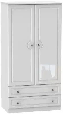 Balmoral 2 Door Wardrobe with Drawers - White