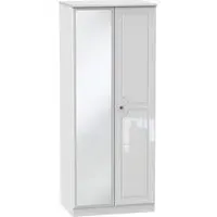 Balmoral 2 Door Wardrobe with Mirror - White
