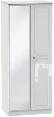 Balmoral 2 Door Wardrobe with Mirror - White