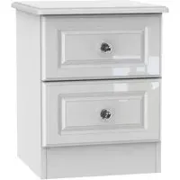 Balmoral 2 Drawer Bedside Cabinet - White