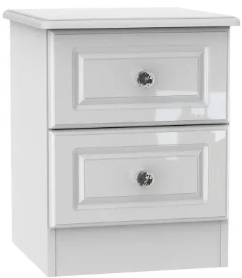 Balmoral 2 Drawer Bedside Cabinet - White